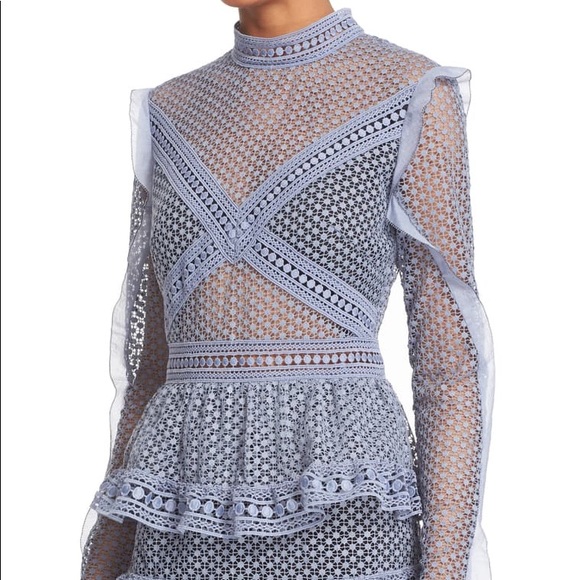 Self-Portrait Blue-grey Formal Dress - Picture 4 of 8